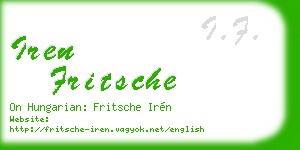 iren fritsche business card